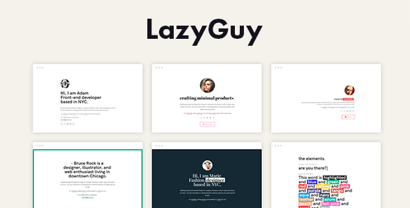 LazyGuy - Personal Landing Page HTML Template for Everyone LazyGuy - Personal Landing Page HTML Template for Everyone