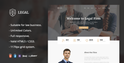 Legal - Law Firm OnePage HTML Template