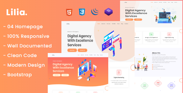 Lilia - Creative Digital Agency Template Lilia - Creative Digital Agency Template