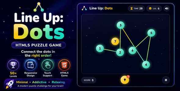 Line Up: Dots | HTML5 Space Puzzle Game Line Up: Dots | HTML5 Space Puzzle Game