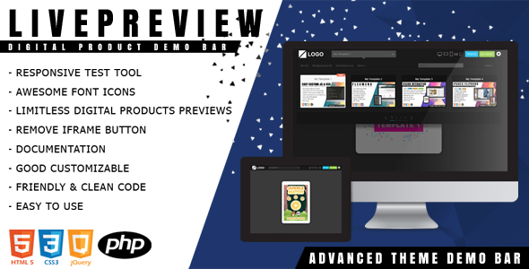 LivePreview - Responsive Digital Product Demo Bar LivePreview - Responsive Digital Product Demo Bar