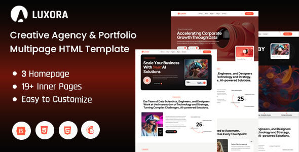 Luxora - Creative Agency & Portfolio HTML Template Luxora - Creative Agency & Portfolio HTML Template