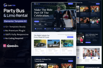 Luxride - Party Bus & Limo Rental Elementor Template Kit