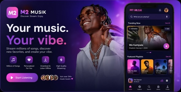 M2 Music - Music Streaming Platform With Laravel and Flutter App M2 Music - Music Streaming Platform With Laravel and Flutter App