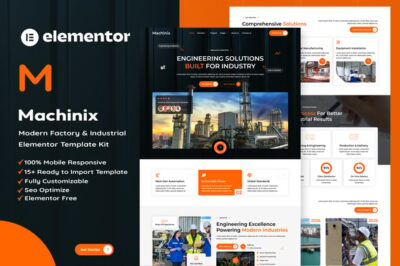 Machinix - Modern Factory & Industrial Elementor Template Kit