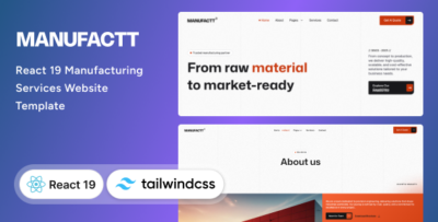 Manufactt - Manufacturing Services React & Tailwind CSS Template