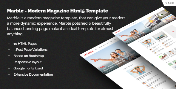 Marble - Modern Magazine HTML5 Template Marble - Modern Magazine HTML5 Template