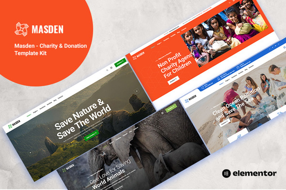 Masden - Charity & Donation Elementor Template Kit Masden - Charity & Donation Elementor Template Kit
