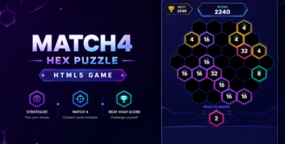 Match4 - Hex Merge HTML5 Puzzle Game