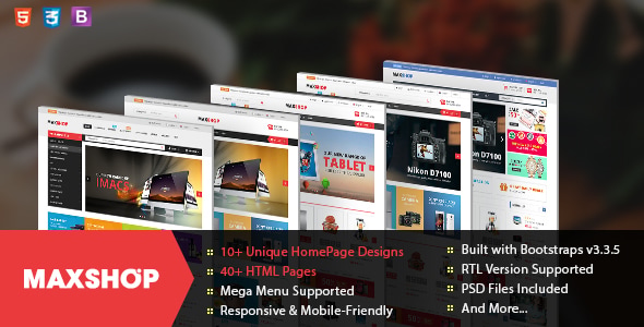 Maxshop - Responsive & Multi-Purpose eCommerce HTML Template Maxshop - Responsive & Multi-Purpose eCommerce HTML Template