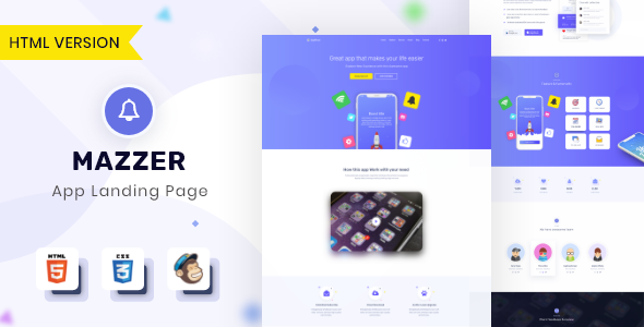 Mazzer - HTML5 App Landing Page Mazzer - HTML5 App Landing Page