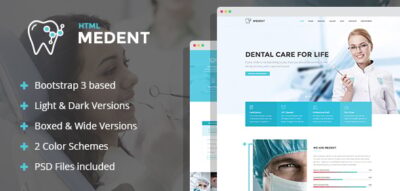 Medent - dental clinic HTML template with Builder