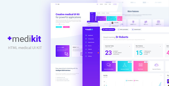 Medikit - Medical UI HTML Kit - Dashboard and Landing Page Medikit - Medical UI HTML Kit - Dashboard and Landing Page