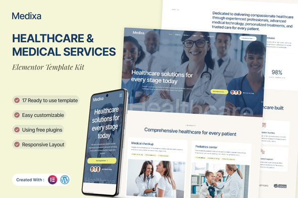 Medixa - Healthcare & Medical Services Elementor Template Kit Medixa - Healthcare & Medical Services Elementor Template Kit