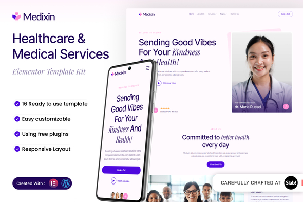 Medixin - Healthcare & Medical Services Elementor Template Kit Medixin - Healthcare & Medical Services Elementor Template Kit