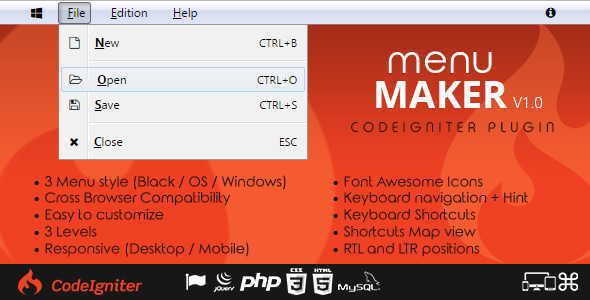 Menu Maker - Codeigniter Plugin Menu Maker - Codeigniter Plugin
