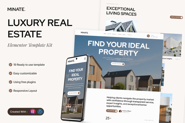 Minate - Luxury Real Estate Elementor Template Kit Minate - Luxury Real Estate Elementor Template Kit