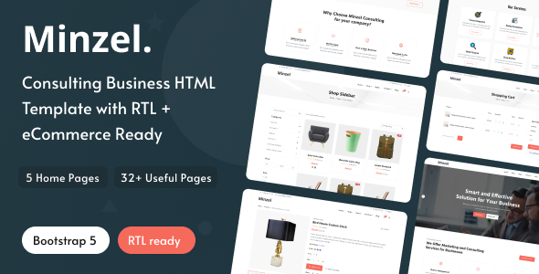 Minzel - Consulting Business HTML Template with RTL + eCommerce Ready Minzel - Consulting Business HTML Template with RTL + eCommerce Ready