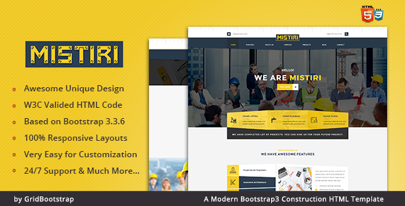 Mistiri | Bootstrap3 Construction HTML Template Mistiri | Bootstrap3 Construction HTML Template