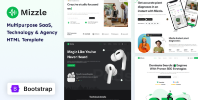 Mizzle - Multipurpose SaaS, Startup, Technology & Agency HTML Bootstrap Template