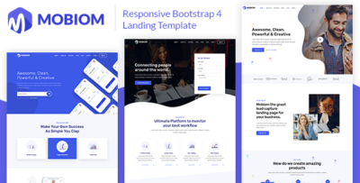 Mobiom - Responsive Bootstrap 4 Landing Template