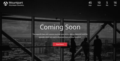 Mountpart - Coming Soon HTML5 Template
