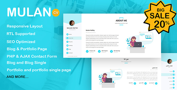 Mulan - Resume / CV Template + RTL Mulan - Resume / CV Template + RTL