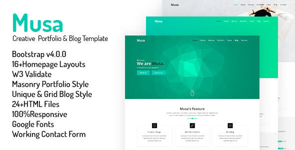 Musa Creative Portfolio & Blog Template Musa Creative Portfolio & Blog Template