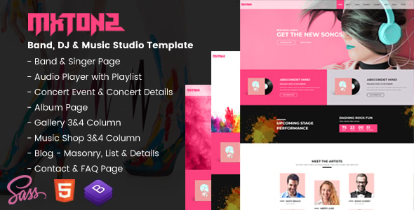 MxTonz - A Fresh Band, DJ & Music Studio Template MxTonz - A Fresh Band, DJ & Music Studio Template