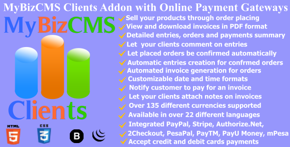 MyBizCMS Clients : Addon with Place Order and Pay with Online Gateways MyBizCMS Clients : Addon with Place Order and Pay with Online Gateways