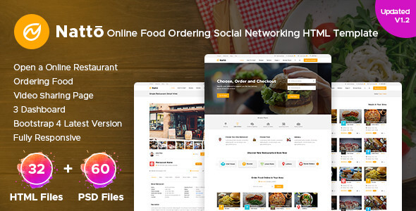 Natto - Online Food Ordering Social Networking Html Template Natto - Online Food Ordering Social Networking Html Template