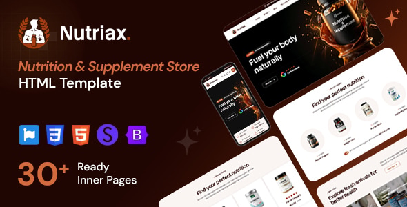 Nutriax - Nutrition & Supplement Store HTML Template Nutriax - Nutrition & Supplement Store HTML Template