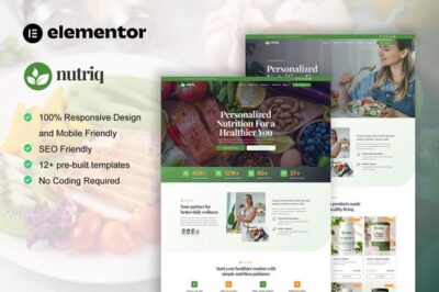 Nutriq - Healthy Food & Nutrition Elementor Template Kit