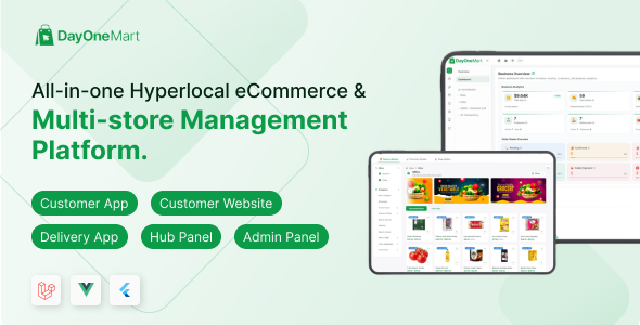 OneMart | Hyperlocal E-commerce Solution With Mobile App and Admin Panel OneMart | Hyperlocal E-commerce Solution With Mobile App and Admin Panel