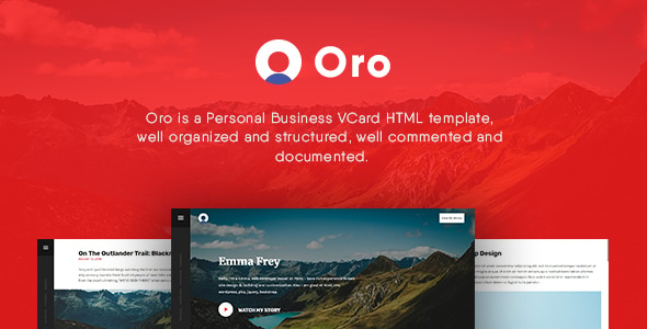 Oro - Personal Business vCard HTML Template Oro - Personal Business vCard HTML Template