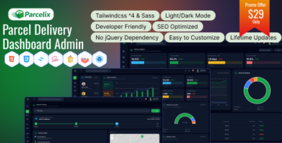 Parcelix - Courier & Parcel Delivery Dashboard Admin HTML Template