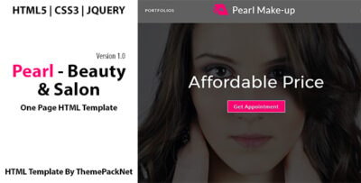 Pearl - Beauty & Salon One Page HTML Template