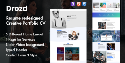 Personal Portfolio & Creative Resume Template - Drozd