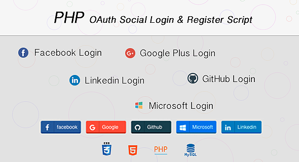 PHP OAuth Social Login & Register Script PHP OAuth Social Login & Register Script