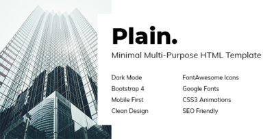 Plain - Minimal Multi-Purpose HTML Template