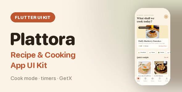 Plattora | Flutter Recipe App UI Kit Plattora | Flutter Recipe App UI Kit