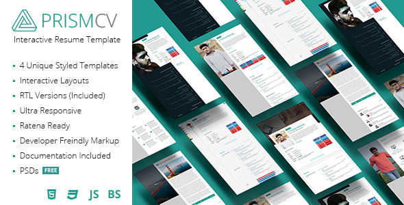 PrismCV - Stylish & Interactive Resume / CV Template PrismCV - Stylish & Interactive Resume / CV Template