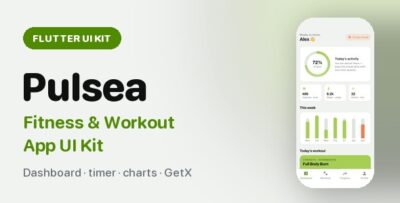 Pulsea | Flutter Fitness Workout UI Kit