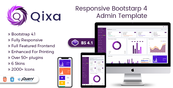 Qixa - Responsive Bootstrap 4 Admin Dashboard Template Qixa - Responsive Bootstrap 4 Admin Dashboard Template