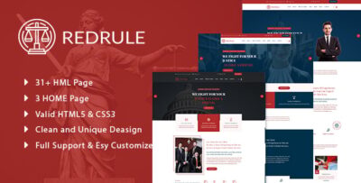 Red Rule - Law Firm and  Law  HTML 5 Template