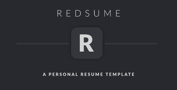 Redsume - A Personal Clean Resume Template Redsume - A Personal Clean Resume Template