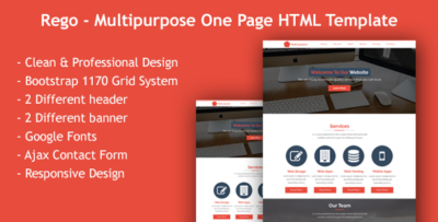 Rego- Multi Purpose Single Page HTML Template
