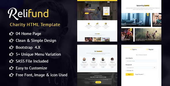 ReliFund - NonProfit Fundraising Charity HTML Template ReliFund - NonProfit Fundraising Charity HTML Template