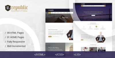 Republic - Government Website Template using Bootstrap