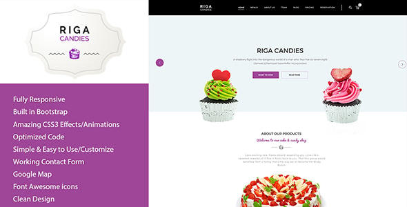 Riga - Candy & Sweets HTML Template Riga - Candy & Sweets HTML Template
